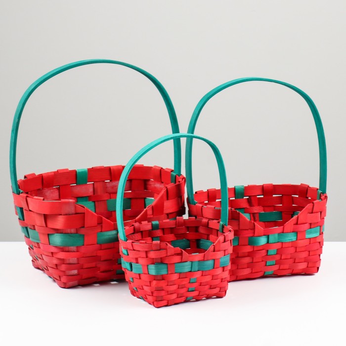 Набор корзин «Сумочка», 3 шт: 27×21×9,5/33 см, 21×15×8,5/30,5 см, 16×10×7,5/27 см