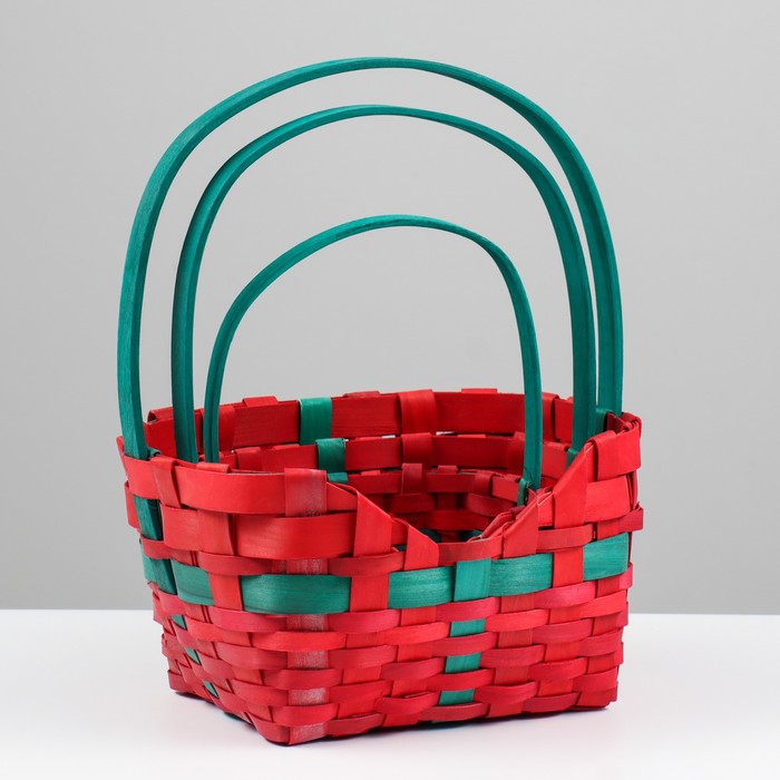 Набор корзин «Сумочка», 3 шт: 27×21×9,5/33 см, 21×15×8,5/30,5 см, 16×10×7,5/27 см