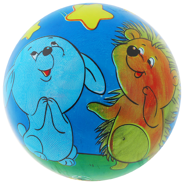 Мяч детский Ежик и Зайка 22 см, 60 гр