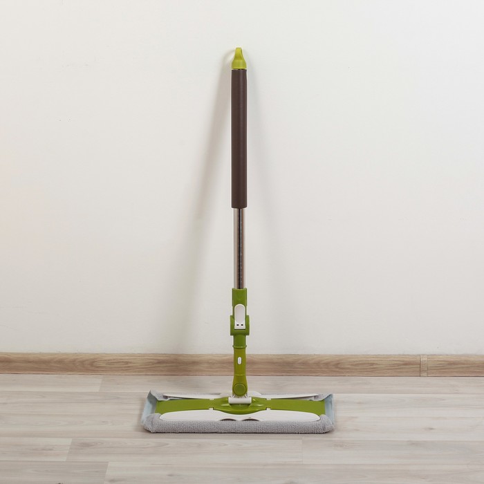 Швабра плоская, телескопическая стальная ручка, микрофибра 38х13х77(124) см