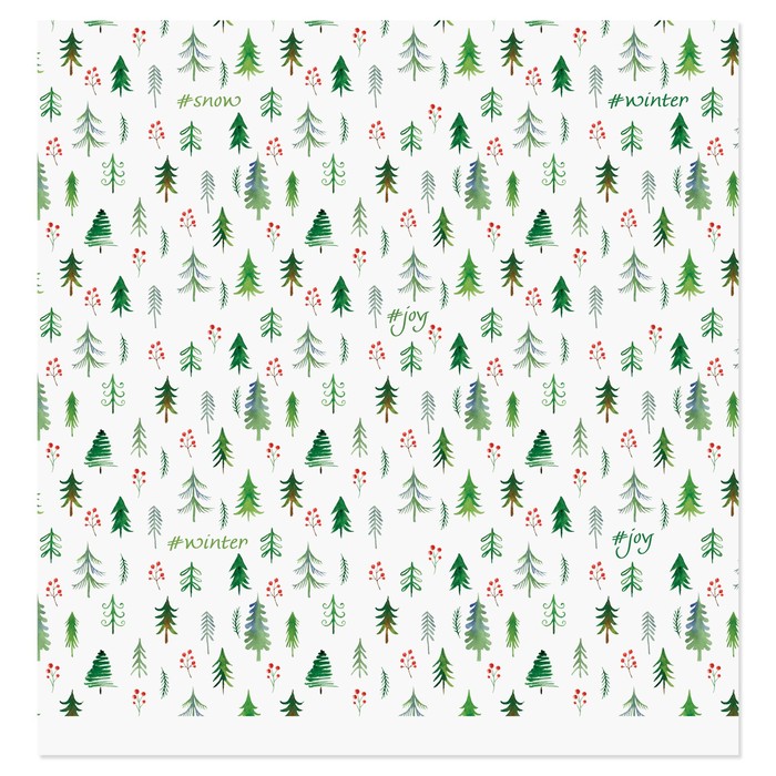 Бумага для скрапбукинга «Новогодние Ёлочки», 30,5 × 30,5