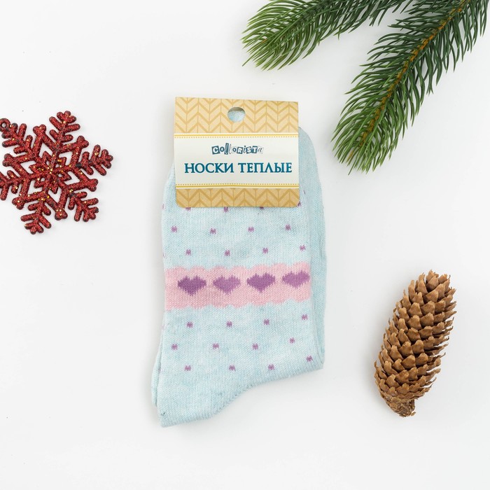 Носки "Любовь" (вид 3) размер 36-39, 10% ш.крол., 40% ш.овеч., 50% акрил