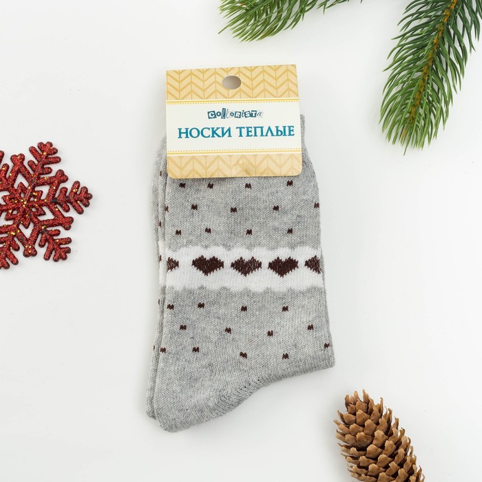 Носки "Любовь" (вид 4) размер 36-39, 10% ш.крол., 40% ш.овеч., 50% акрил