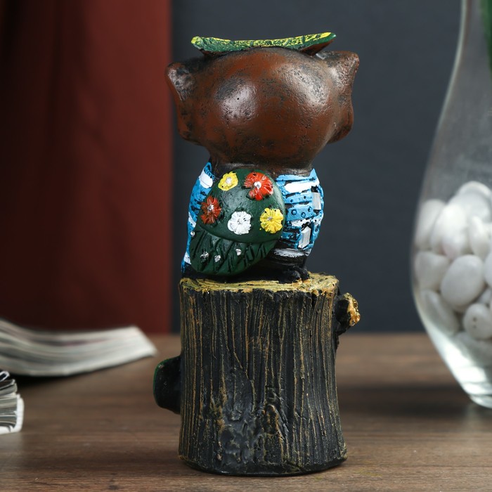 Сувенир полистоун "Сова на пенёчке" цветная МИКС 12х6,5х5,5 см