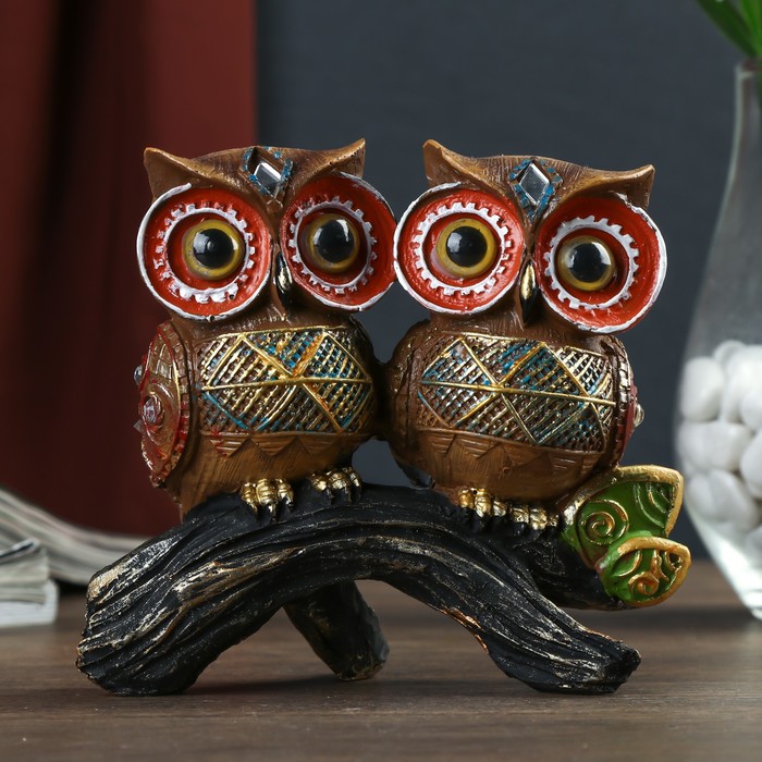 Сувенир полистоун "Совята на веточке" цветные МИКС 11,5х12,5х7,5 см