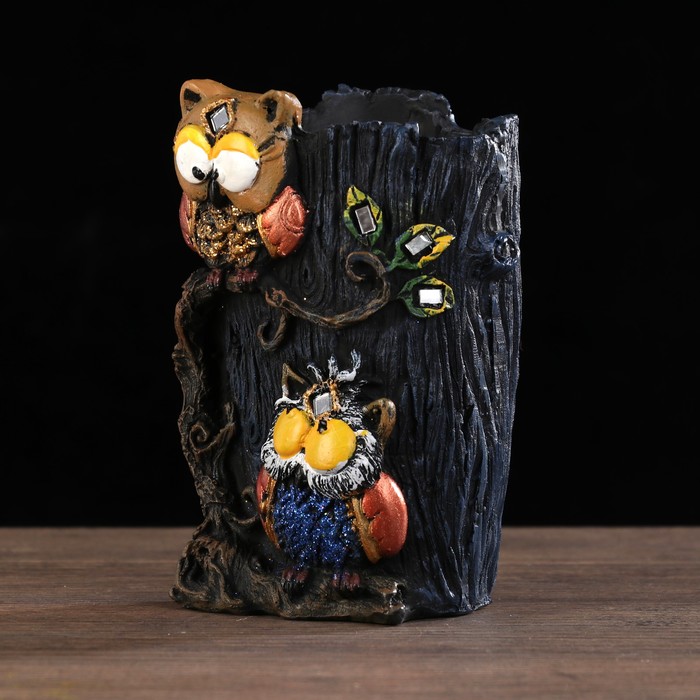 Сувенир полистоун карандашница "Смешные совята" МИКС 13х8х8 см