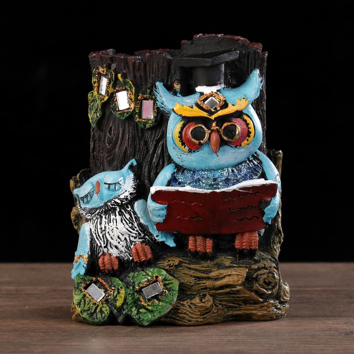 Сувенир полистоун карандашница "Совушки - сказка перед сном" МИКС 12х9,5х9 см