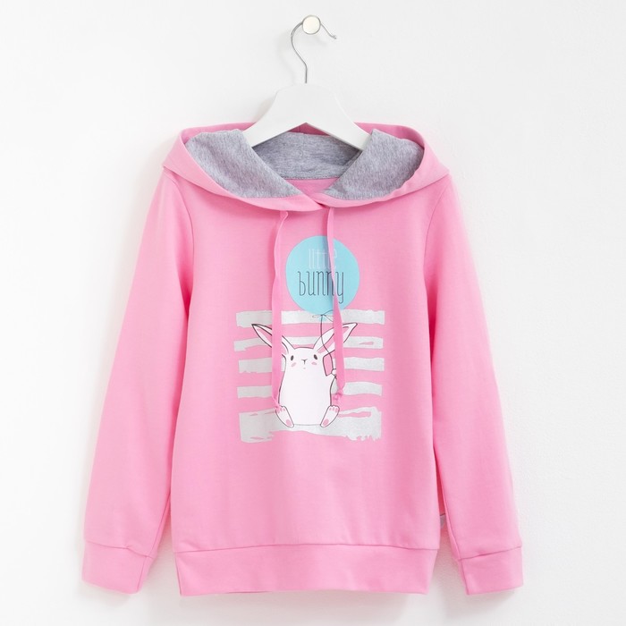Толстовка "Зайчик", розовый, р.34 (122-128см)