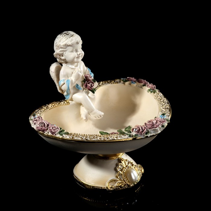 Подставка для колец и украшений "Ангелочек на сердце" 11,8х13,2х10 см