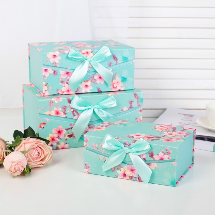 Набор коробок 3в1, 25 х 18 х 12 - 19 х 14 х 8 см