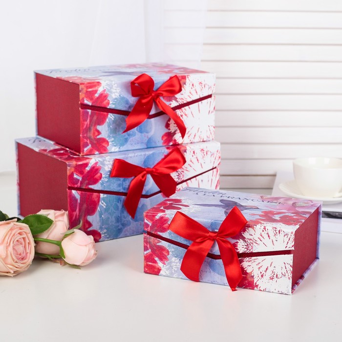 Набор коробок 3в1, 25 х 18 х 12 - 19 х 14 х 8 см