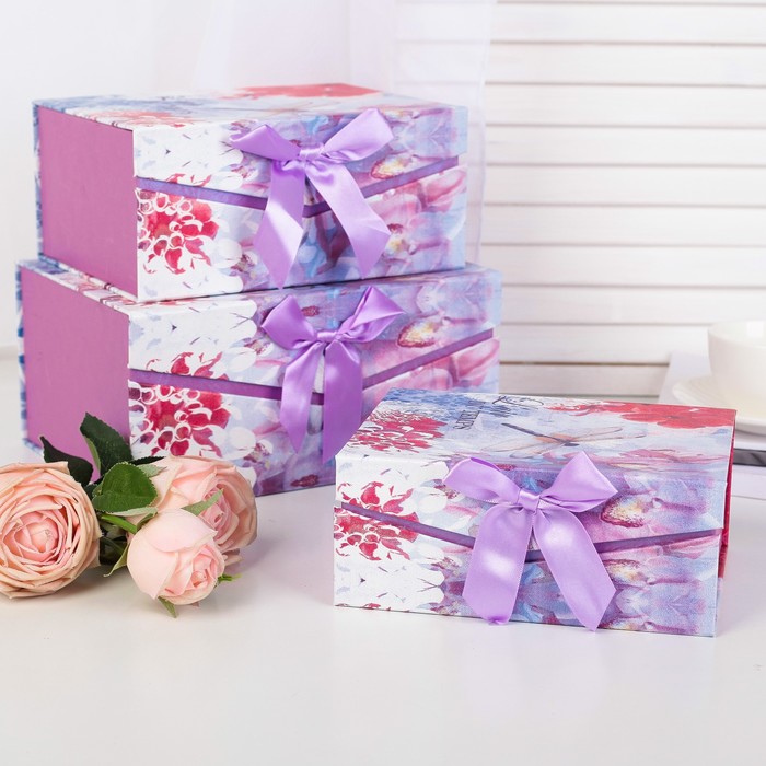 Набор коробок 3в1, 25 х 18 х 12 - 19 х 14 х 8 см