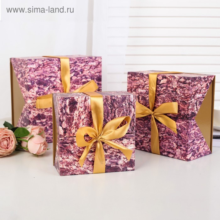 

Набор коробок 3в1 "Гранит", кейс, 16х16х8-22х22х12 см