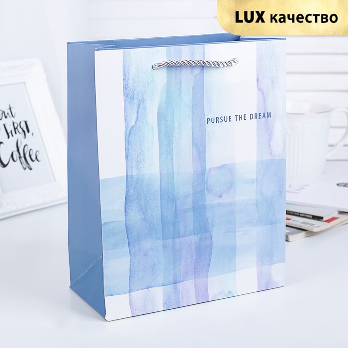 Пакет подарочный "Следуй за мечтой", люкс, 19,5 х 9,5 х 24,5 см