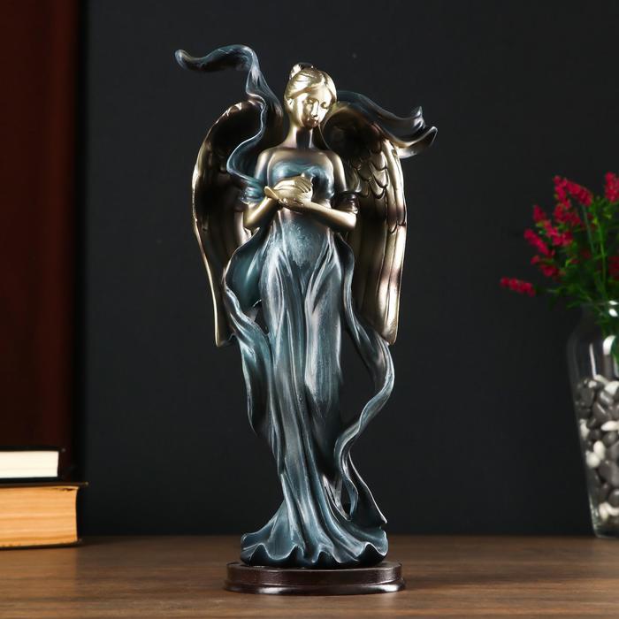 Сувенир полистоун "Девушка-ангел с голубем в руках" 30,5х15,5х9,7 см