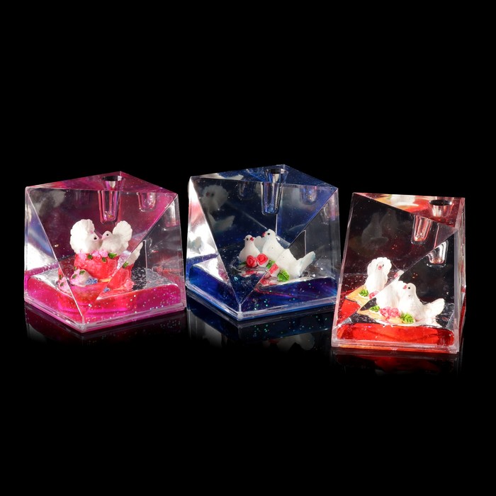 Сувенир настольный подставка для ручки "Голуби на веточке" МИКС 6,4х6,4х6,4 см