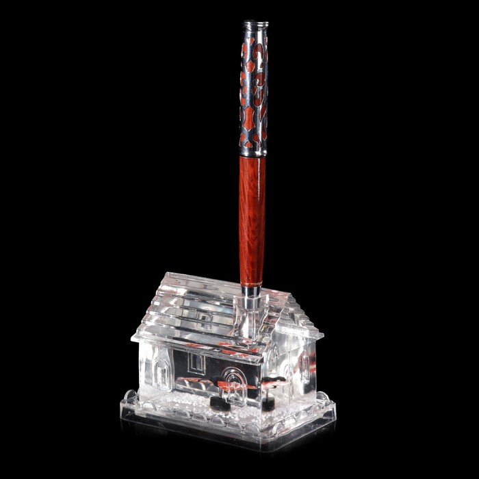 Сувенир настольный подставка для ручки "Домик с бабочкой" МИКС 7х9х6 см