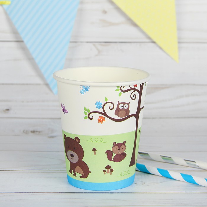 Стакан бумажный "Зверюшки" (набор 6 шт)