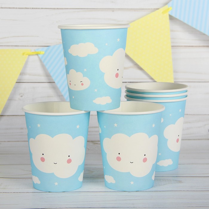 Стакан бумажный "Облачка" (набор 6 шт)