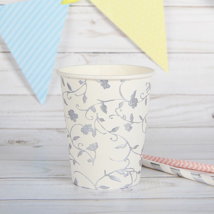 Стакан бумажный "Растительный узор" (набор 6 шт)