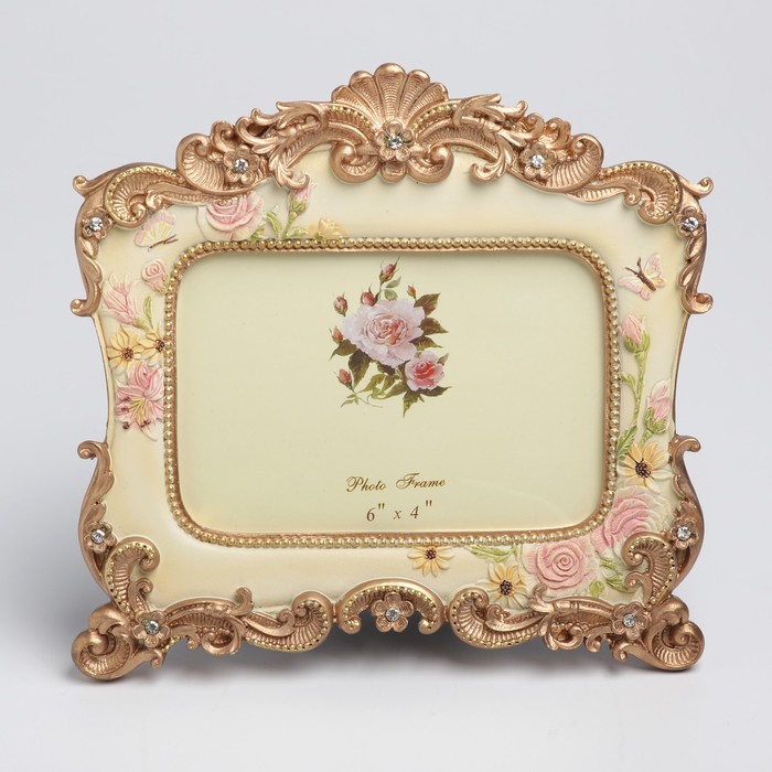 Фоторамка полистоун 10х15 см "Сад цветов" стразы 19х20,5 см