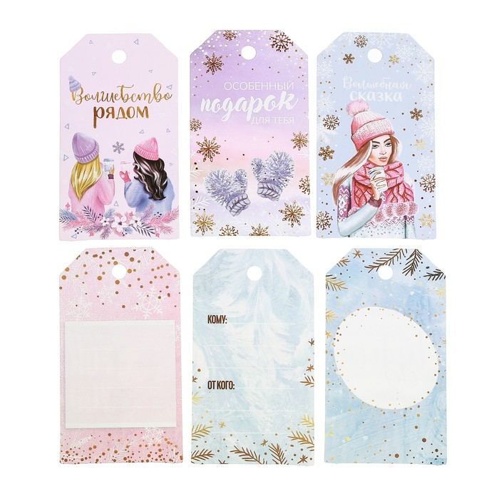 Шильдик декоративный в наборе «Снежная зима», 5 × 9 см