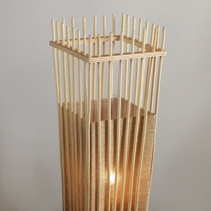 Торшер "Азия" 2х40Вт Е27 светлое дерево 17х5х17,5х120см