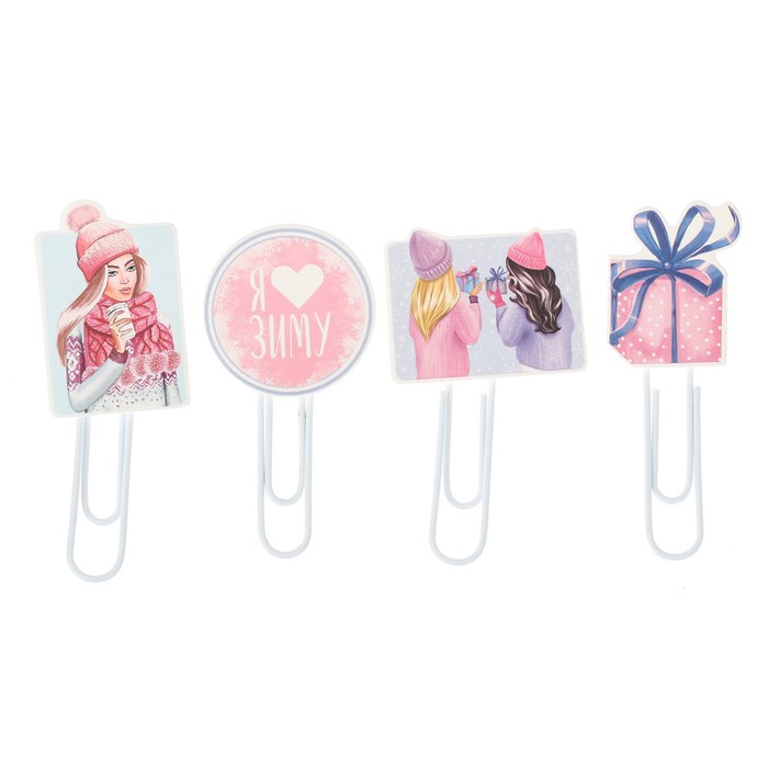 Скрепки для скрапбукинга в наборе «Снежная зима», 9 × 14 см