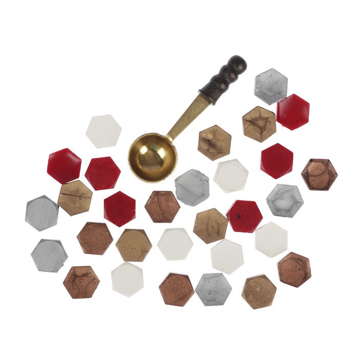 Набор сургуч декоративный и ложка для плавки сургуча "Рукоделие" 92-006-11