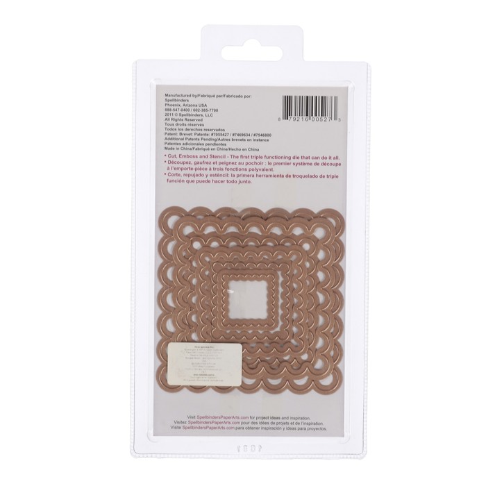 Набор ножей д/вырубки,тис-я и нан-я узора по трафарету"Класс-ие квадраты с фестон.бол." 6шт