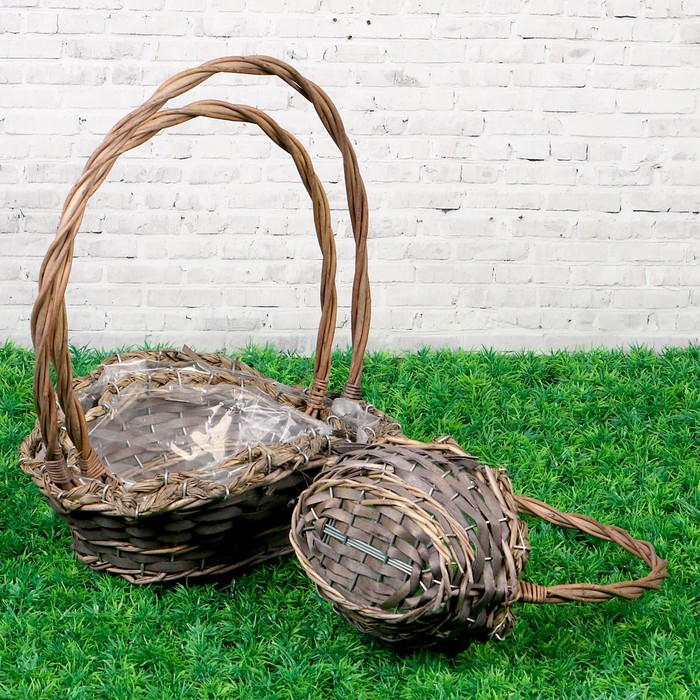 Набор корзин плетеных ива 30х22х15х11/H37;25х17х13х10/H32;20х12х10х8/H28, 3 шт