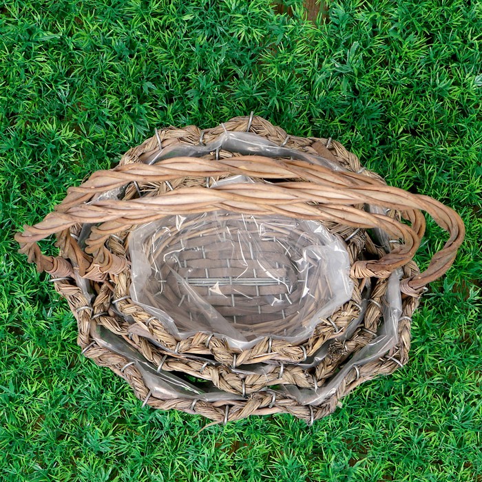 Набор корзин плетеных ива 30х22х15х11/H37;25х17х13х10/H32;20х12х10х8/H28, 3 шт