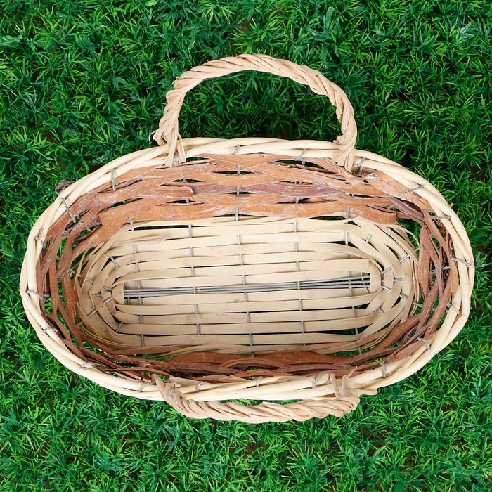 Корзина плетеная ива, береста 34х17х11х9 см