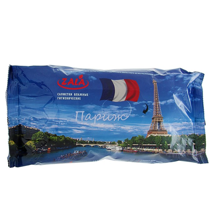 Салфетки влажные Zala Joy "Париж" с экстрактом ромашки, 72 шт