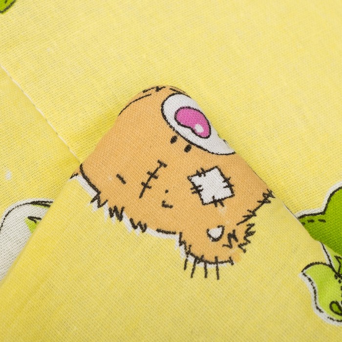 Комплект в кроватку: одеяло 110х140 см, подушка 40х60 см, мишки в гамаке жёл, хл100% бязь