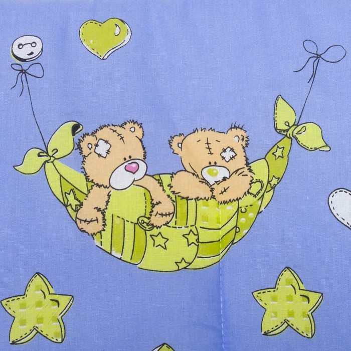 Комплект в кроватку: одеяло 110х140 см, подушка 40х60 см, мишки в гамаке гол, хл100% бязь