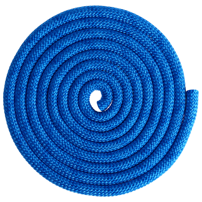 Скакалка гимнастическая 2,5м верёвочная, утяжеленная 150г, цвет синий