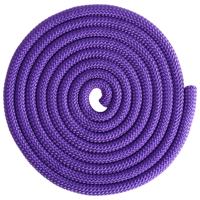 Скакалка гимнастическая 2,5м верёвочная, утяжеленная 150г, цвет фиолетовый
