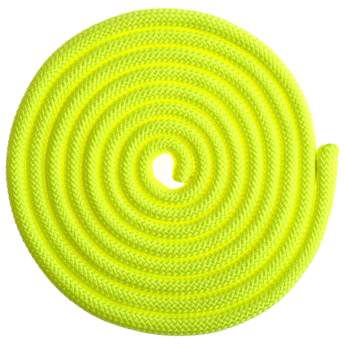 Скакалка гимнастическая 2,5м верёвочная, утяжеленная 150г, цвет лимонный