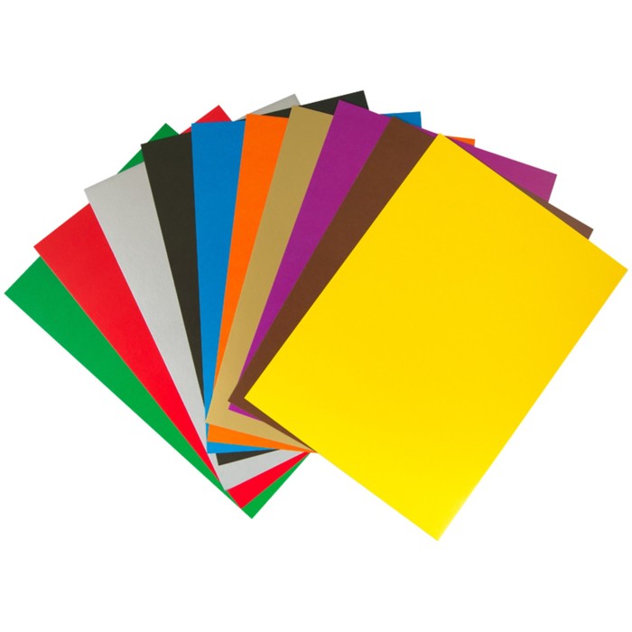 Картон цветной А4, 10 листов, 10 цветов Мульти-Пульти, в папке
