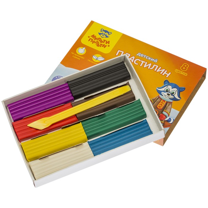 Пластилин 8 цветов 120 гр Мульти-Пульти «Енот на Аляске» со стеком 236487