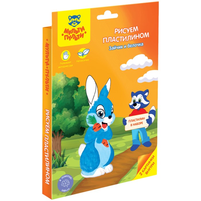Набор для рисования пластилином Мульти-Пульти «Зайчик и белочка»