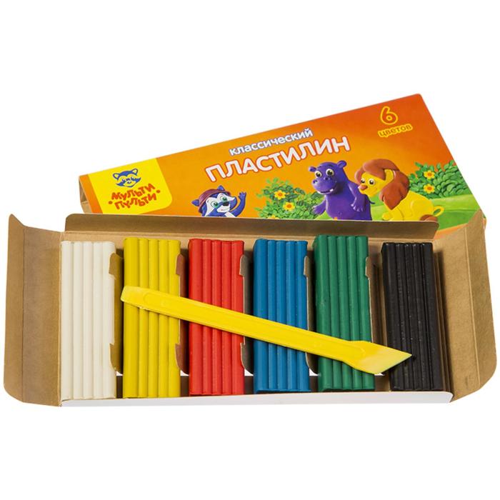 Пластилин 6 цветов 120 гр Мульти-Пульти «Приключения Енота» со стеком 236480