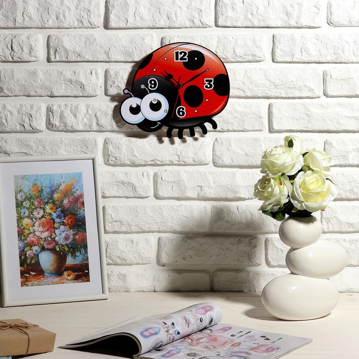 Часы настенные детские "Божья коровка", 24 см
