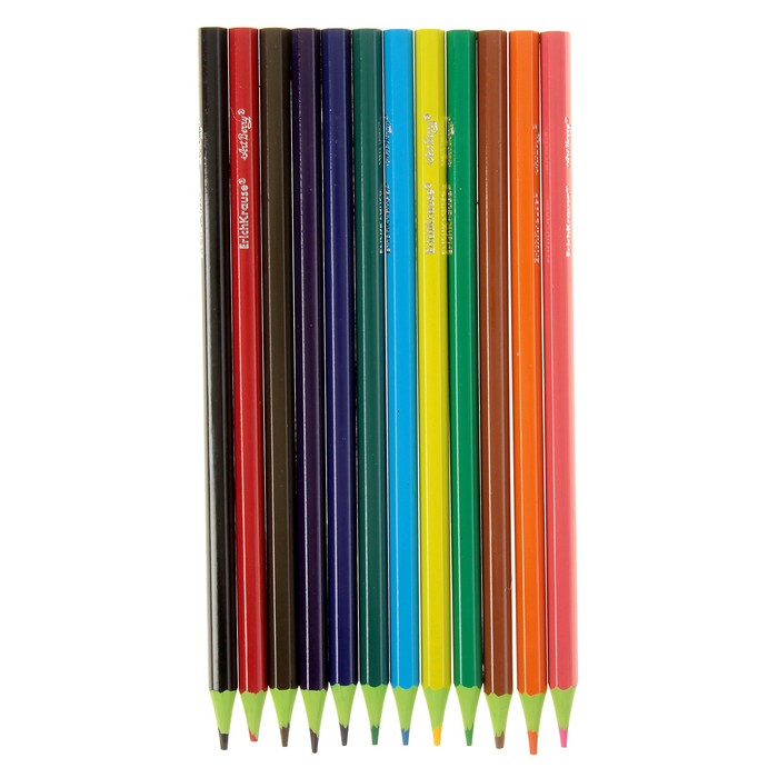 Карандаши 12 цветов Erich Krause "Холодное сердце", шестигранные, пластиковые, грифель 2.6мм, европодвес