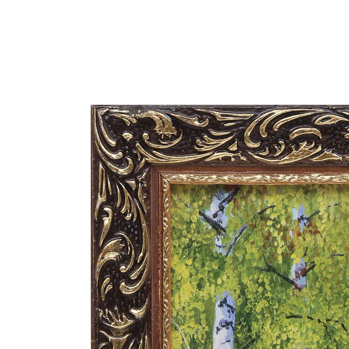 Картина "Речка в берёзовом лесу" 40*75 см