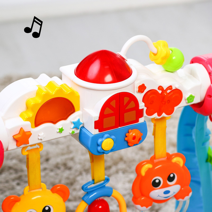 Игровой развивающий центр-турник с погремушками «Домик»