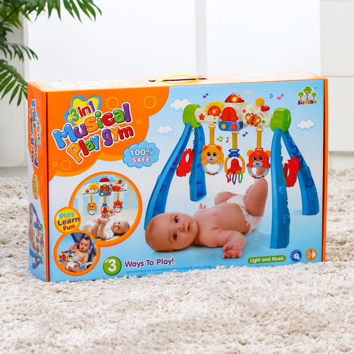 Игровой развивающий центр-турник с погремушками «Домик»