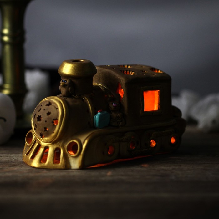 Подсвечник декоративный "Паровозик с зайцами", микс