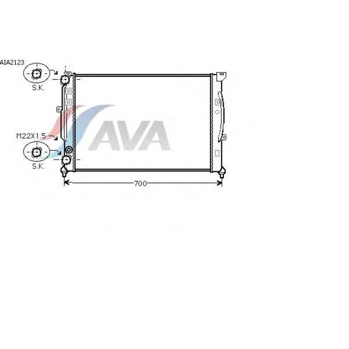 Радиатор охлаждения двигателя AVA AIA2123